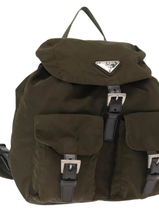 PRADA Backpack Nylon Khaki Silver main image 16